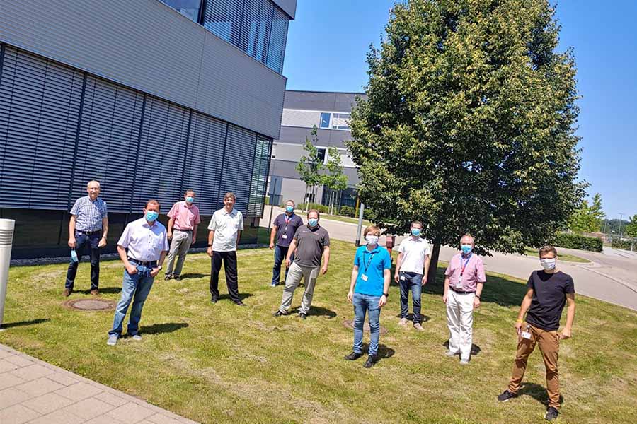 El equipo de trabajo de David durante sus practicas en Bosch.