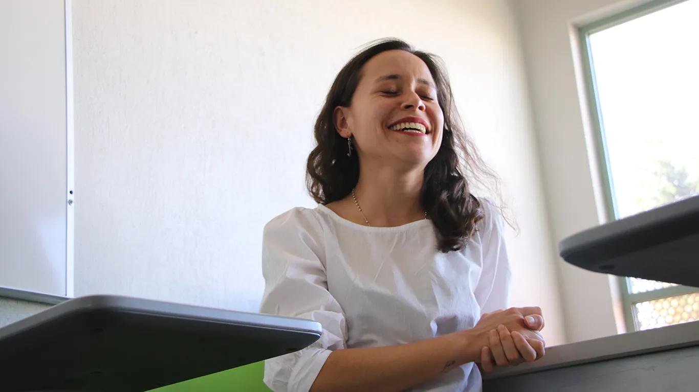 Rani preparando a sus alumnos.