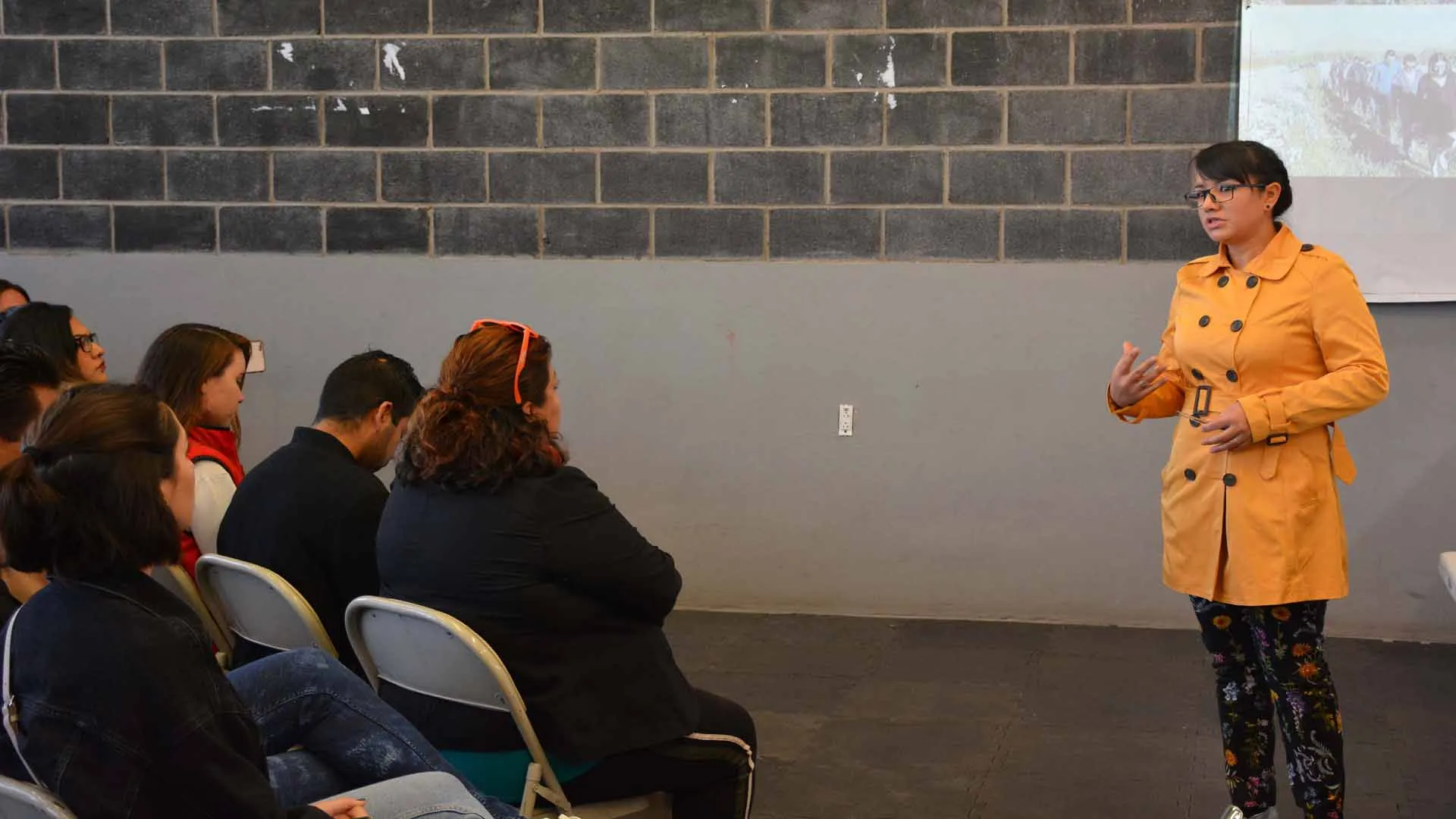 Lourdes Díaz en la presentación del proyecto en el Gimnasio Adaptado de la ciudad