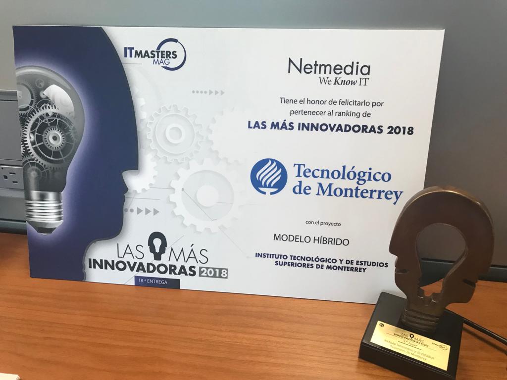 Reconocimiento ganado por el Tec por el Modelo Híbrido Flexible.