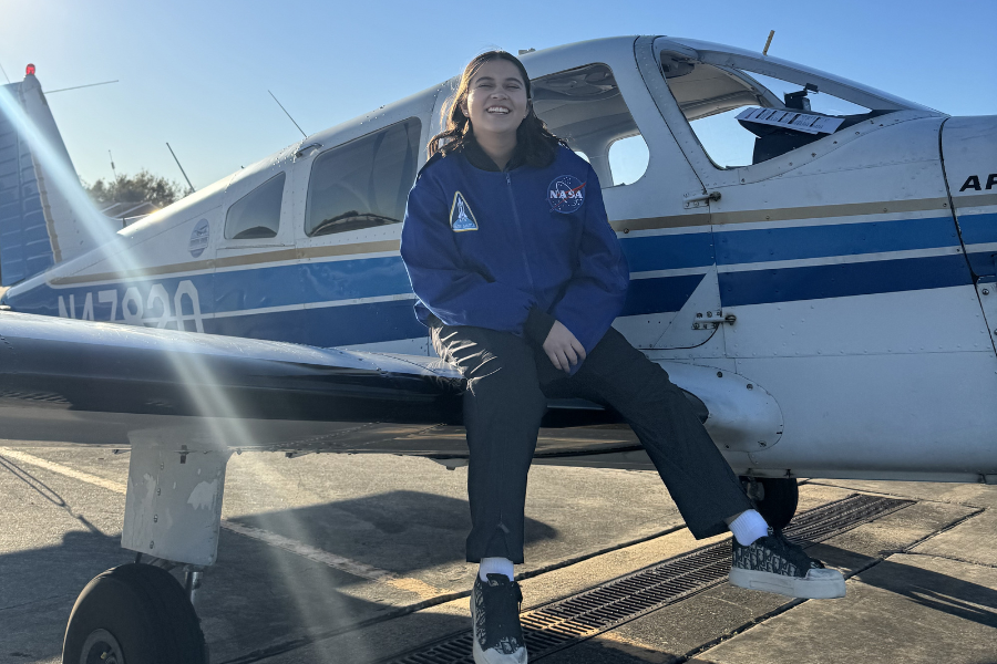 Natalia Jauregui durante sus capacitaciones de aviaci&oacute;n en la NASA. Foto: Natalia Jauregui.
