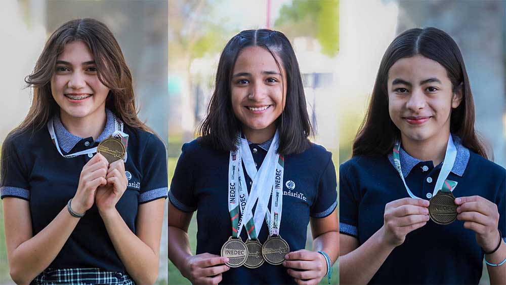 Alumnas de Secundaria Tec ganan primeros lugares en acuatlón