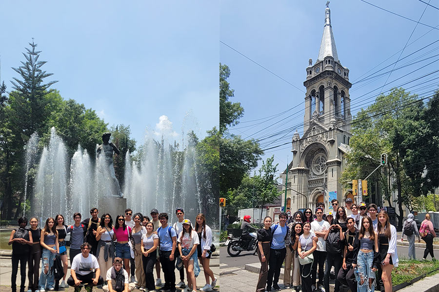 Alumnos conociendo la arquitectura eclectica 