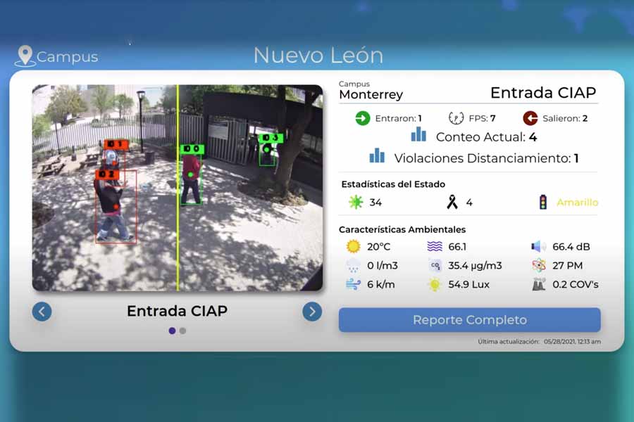 Así luce la imagen del sistema de monitoreo de SEMS.