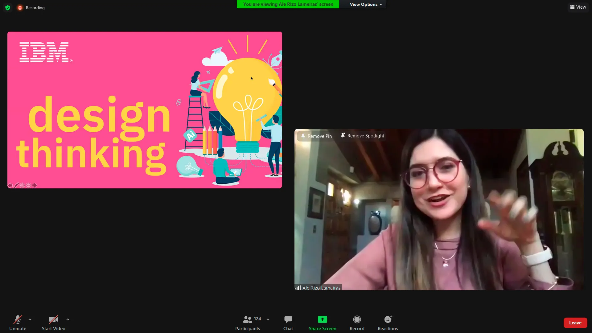 Taller de Design Thinking por Alejandra Rizo tallerista de IBM en la Business Week 3.0