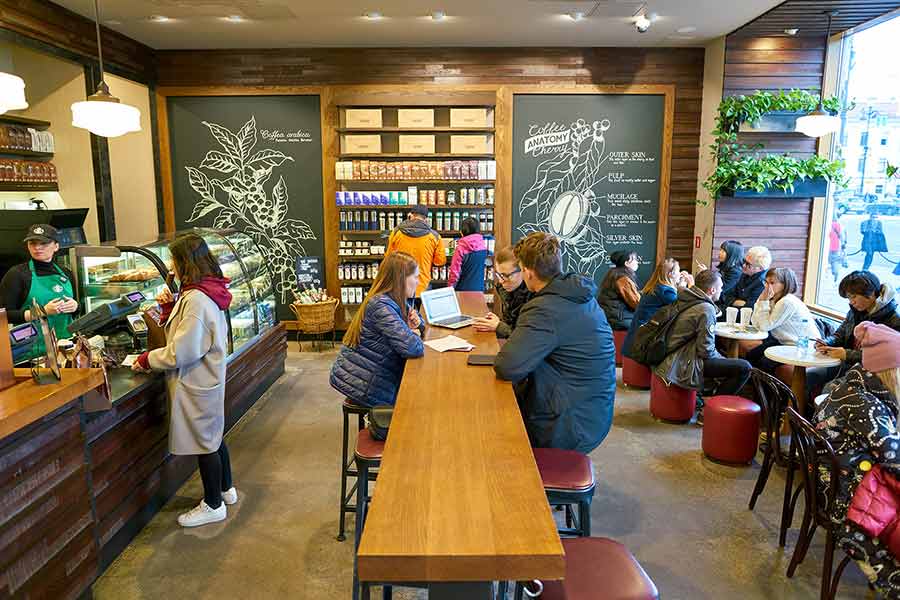 cafetería de starbucks