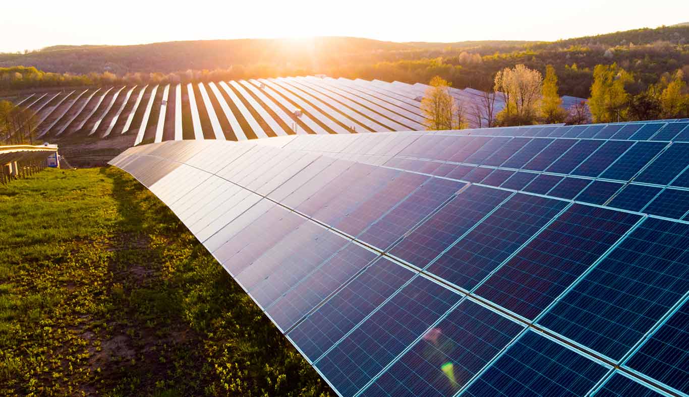 Campo de paneles solares fotovoltaicos