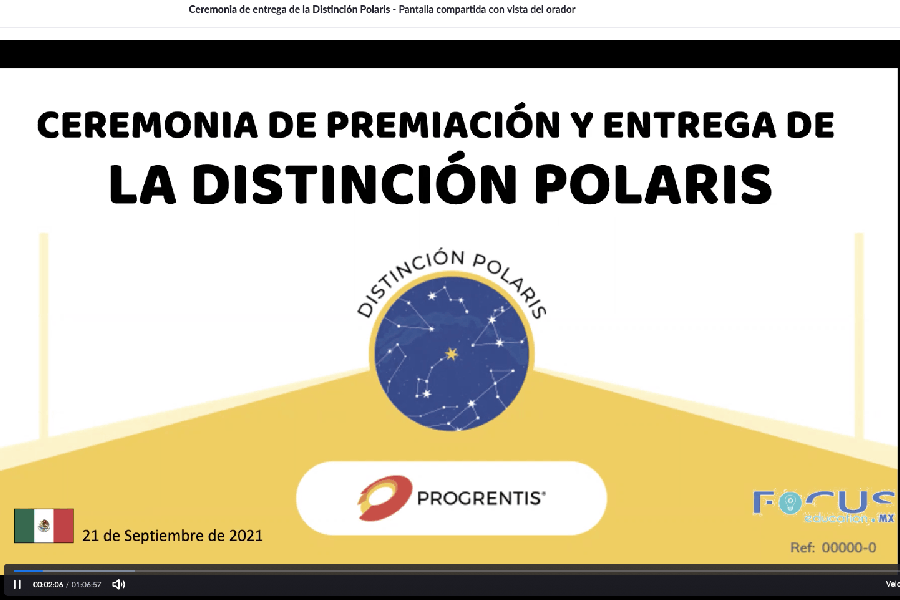 La ceremonia para la entrega de la distinción se llevo a cabo por zoom