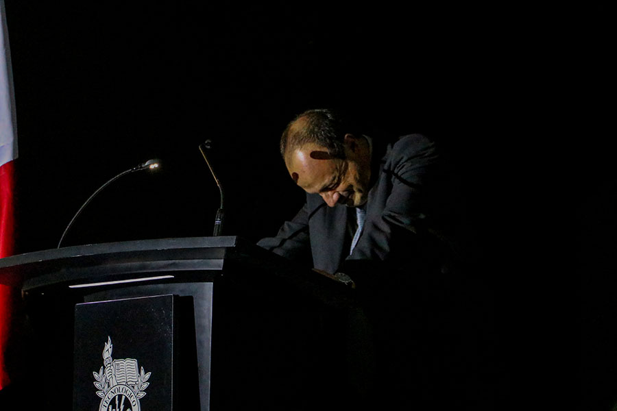 Martín durante la Ceremonia de Lealtad