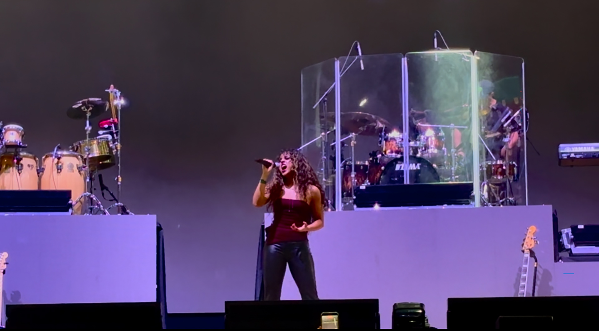 Marian González, durante el concierto de Mijares.