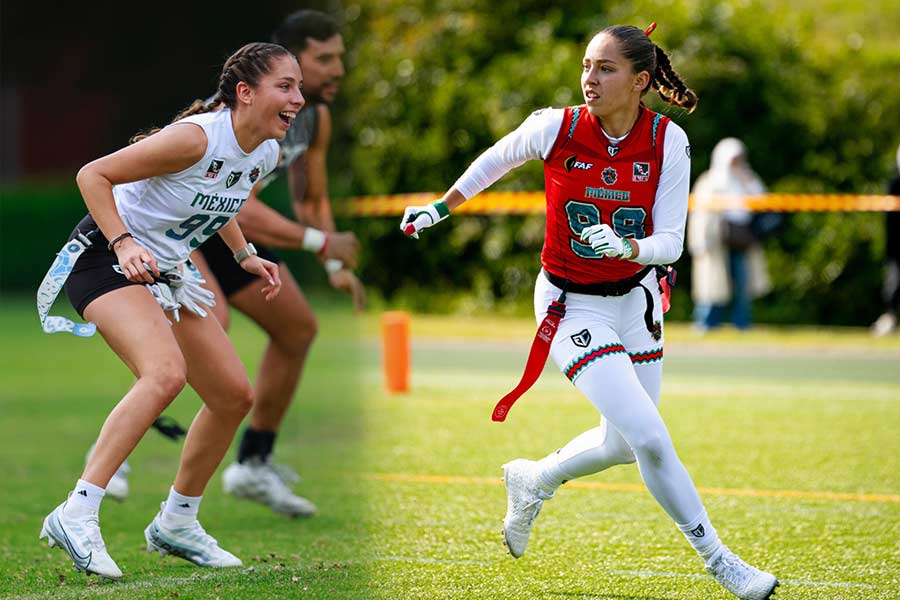 Angela Funes como parte de la selección mexicana de flag football