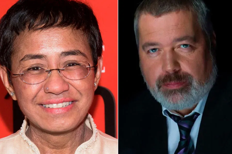María Ressa y Dmitry Muratov, ganadores del Premio Nobel de la Paz 2021,