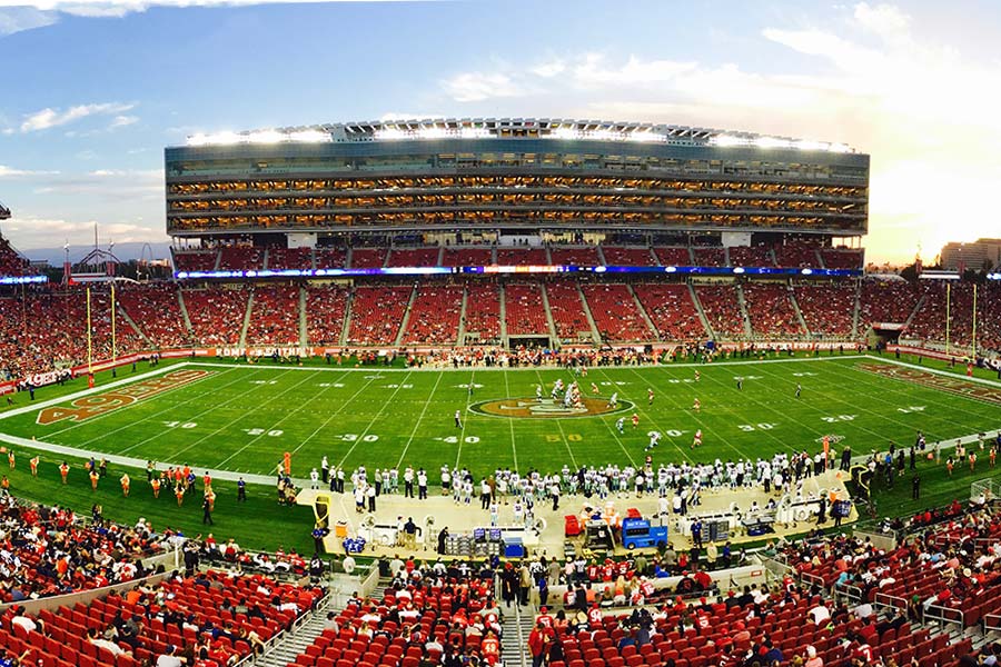 Partido del super bowl en el estadio