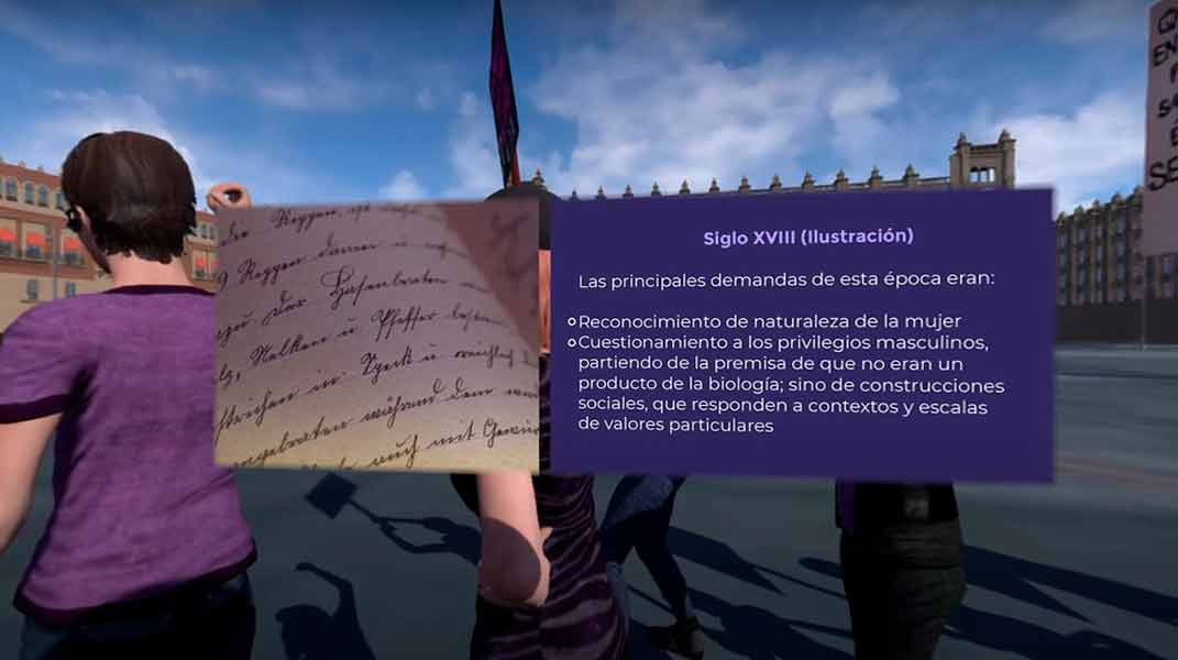 Profesor del Tec Guadalajara crean experiencia inmersiva 360 sobre el contexto de la lucha de las mujeres.