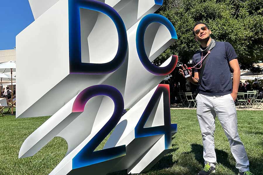 Fausto Pinto, estudiante del Tec que asistió al WWDC 2024 de Apple.  ​