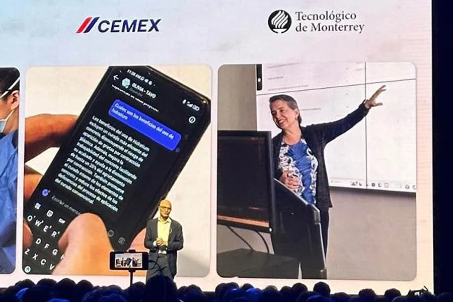 Satya Nadella, CEO de Microsoft, presentó como ejemplo exitoso de adopción de Inteligencia Artificial en México a TECgpt, el ecosistema de IA del Tec.