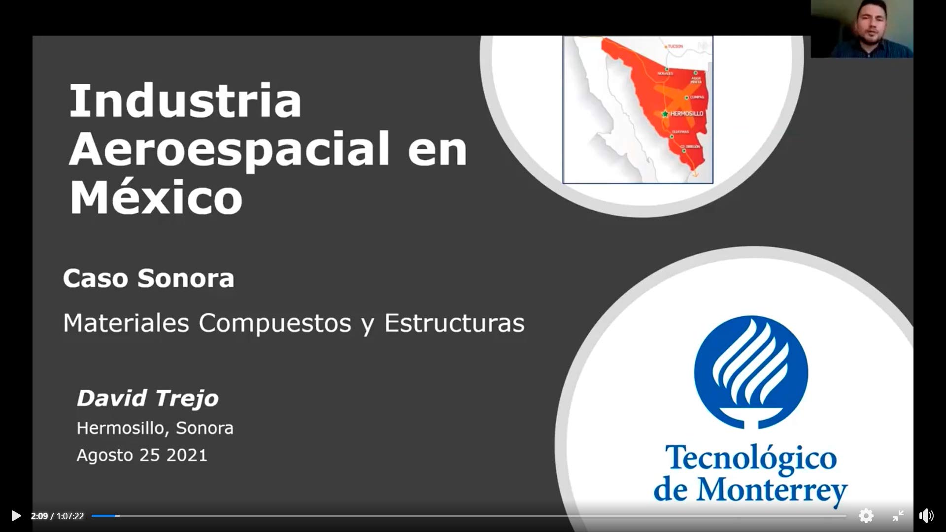 Charla con experto y profesor del Tec sobre el sector aeroespacial en Sonora