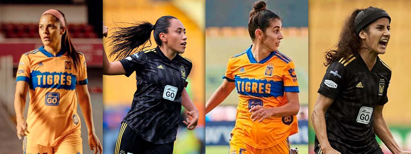 Cristina Ferral, Liliana Mercado, María Fernanda Elizondo y Natalia Gómez Junco son las integrantes de Tigres Femenil que fueron parte de Borregos.