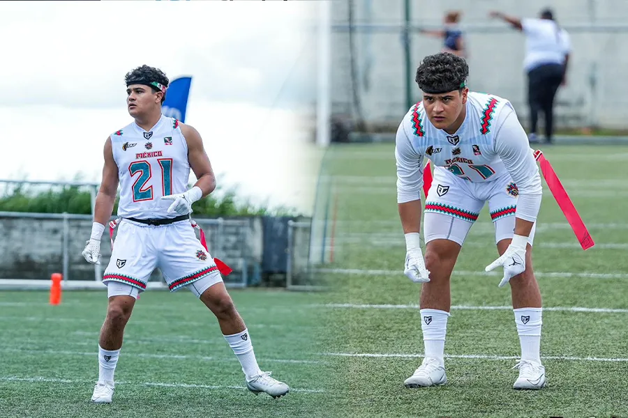 Javier Vivían, alumno del Tec CCM, durante el Campeonato Continental de Flag Football en Panamá 2025.