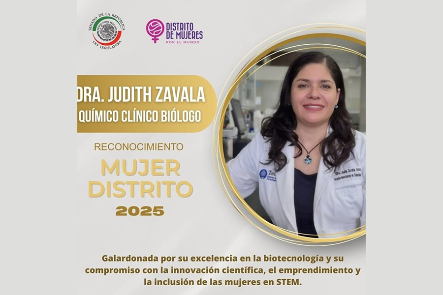 Judith Zabala recibe el Premio Mujer Distrito 2025 en el Senado de la Rep&uacute;blica por su labor cient&iacute;fica.