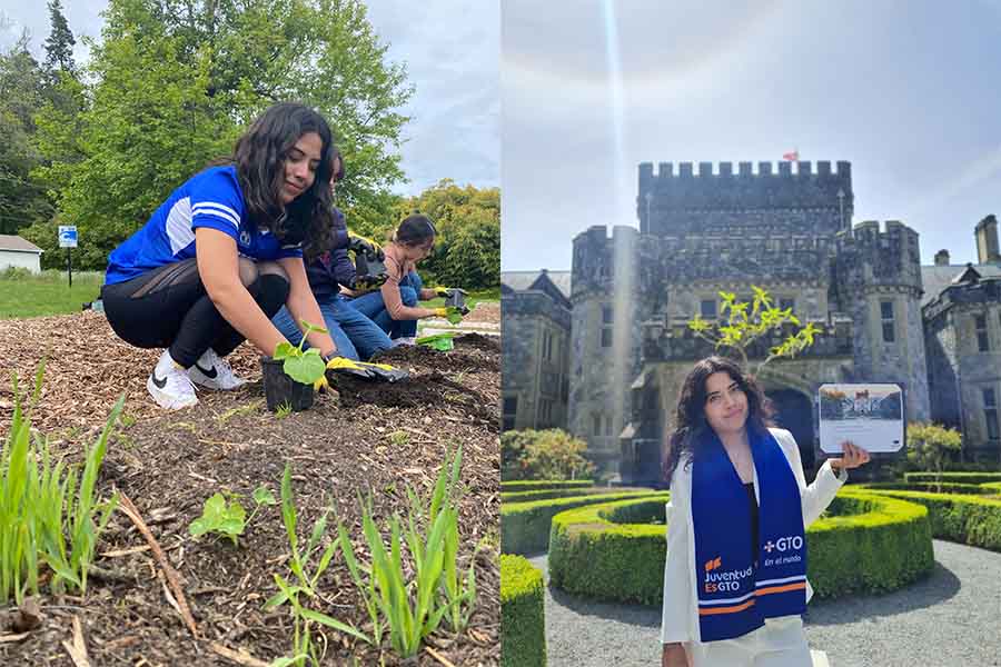 Alondra en un voluntariado en la reserva La Nube, y en la Universidad de Royal Roads