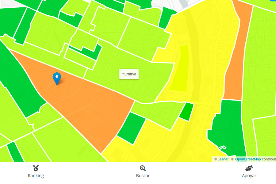 mapa de colonias de Culiacán Sinaloa vista desde la app