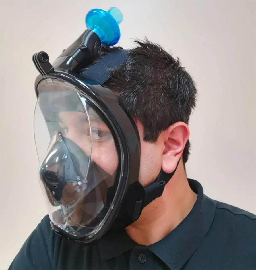 Mascarilla de buzo adaptada