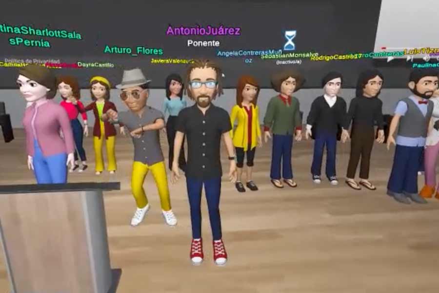 El profesor y sus estudiantes utilizan avatares para interactuar en clase dentro del Tec Virtual Campus.