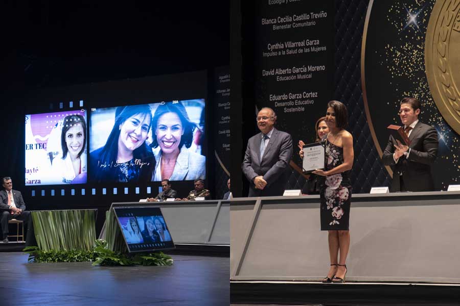 Momento de la entrega del reconocimiento a Cynthia Villarreal.