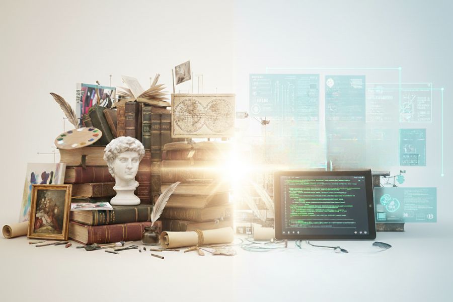 Combinación conceptual de elementos de humanidades e inteligencia artificial y ciencia de datos