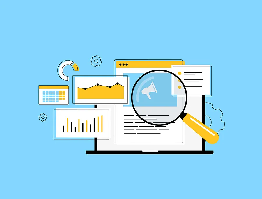 ilustraci&oacute;n de an&aacute;lisis, datos y b&uacute;squeda