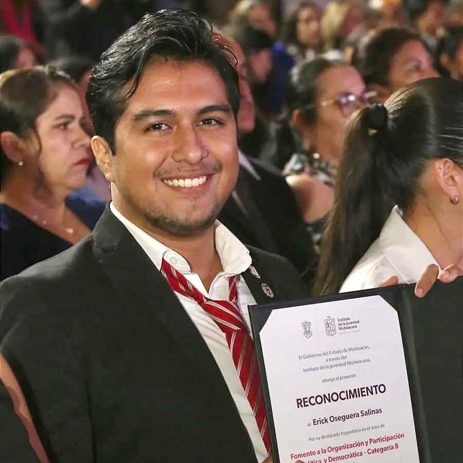 Premio Michoacano a la Juventud fue obtenido por Erick Oseguera, alumno del Tec Guadalajara. 