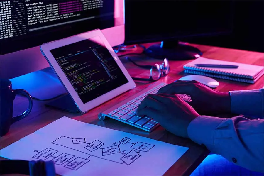 Pantallas con distintos códigos de programación