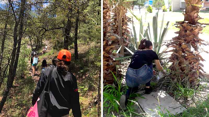 Deisy López en su proyecto ambiental