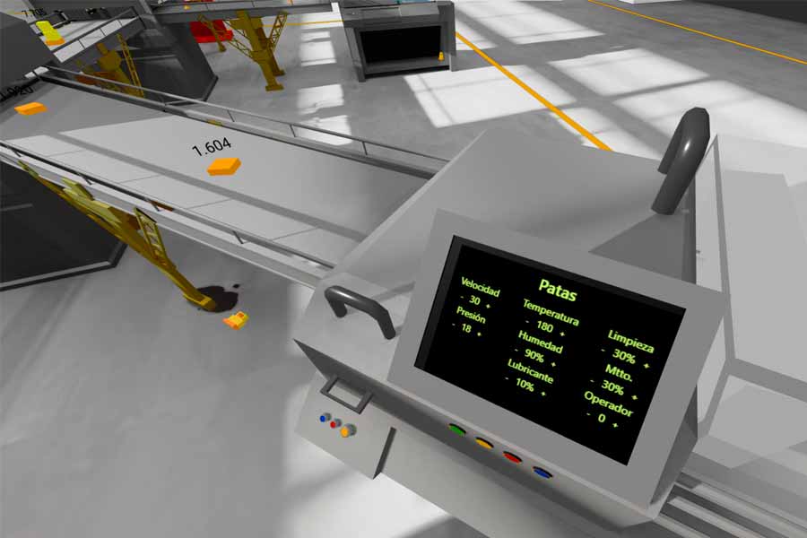 La planta virtual cuenta con paneles donde los estudiantes pueden hacer análisis y modificar los valores para mejorar el proceso de producción.