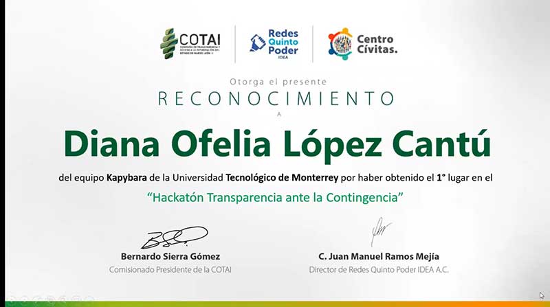 Reconocimiento Diana López