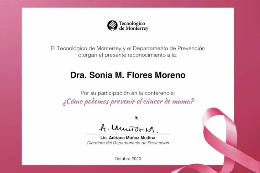 Reconocimiento Doctora Sonia Flores