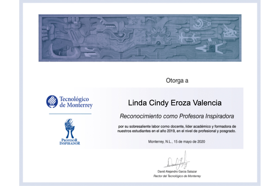 Reconocimiento Profesora Inspiradora 2020