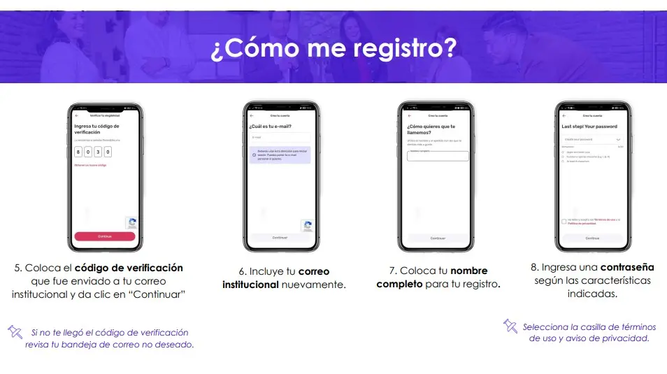 Descripción de los pasos para registrarse en Wellhub. Parte 2