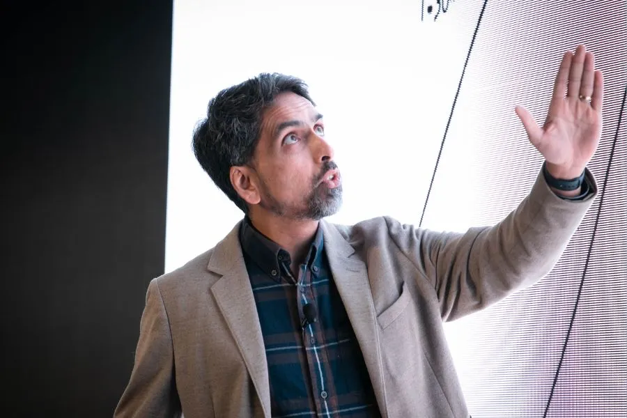Sal Khan during his panel at Tec