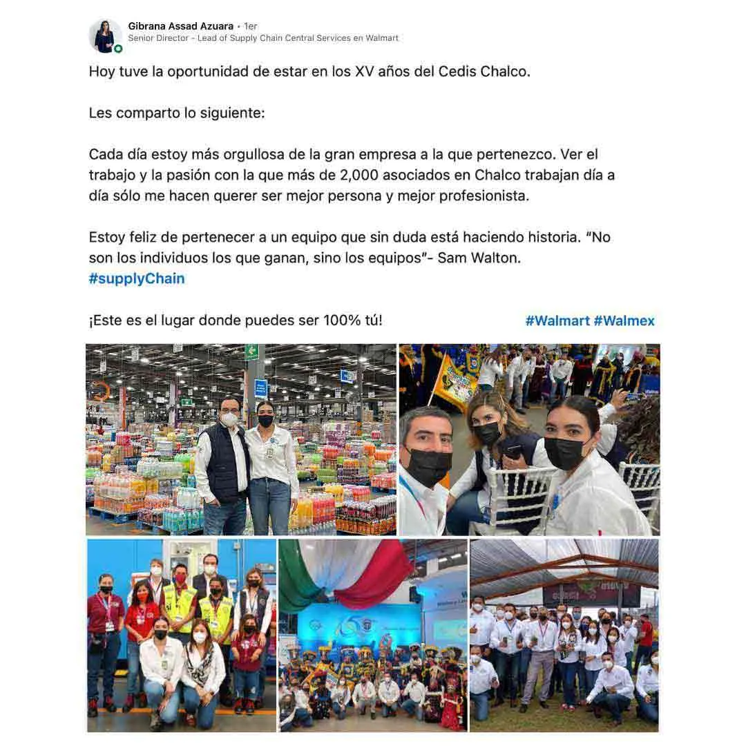 Exatec comparte en Linkedin su experiencia en centros de distribución Walmart