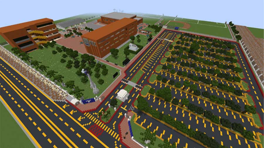 Tec campus Ciudad Obregón replicado en minecraft