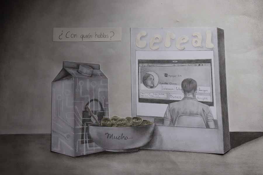 Así fue el trabajo que el alumno Tec elaboró para el certamen de dibujo y pintura