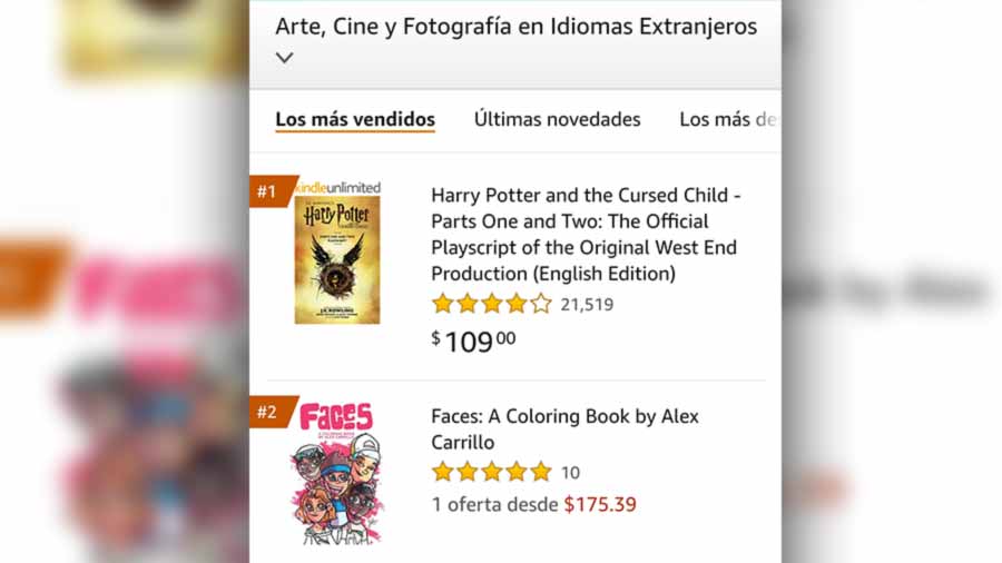 El libro Faces de Alex Carrillo llegó al Top 2 de la categoría Arte, cine y fotografía en idioma extranjero