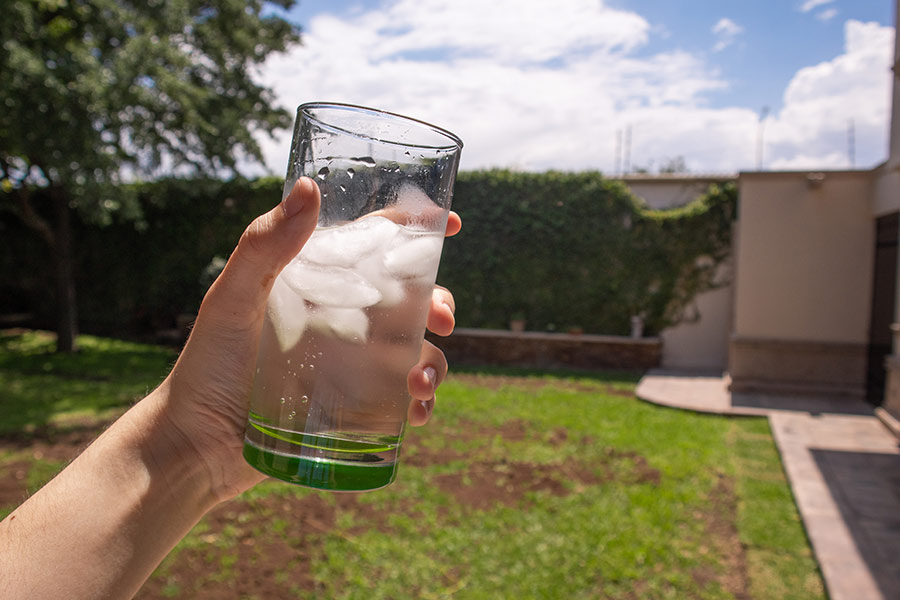 Vaso con agua