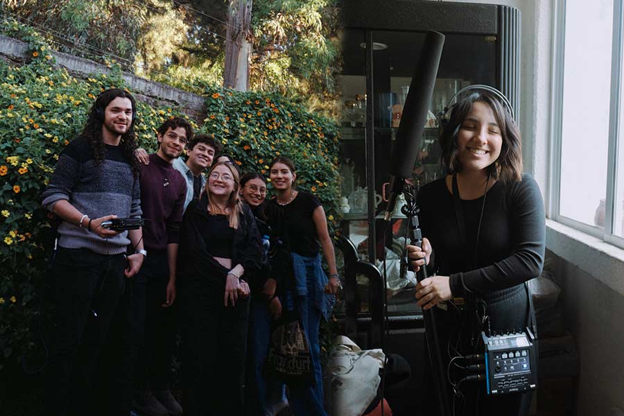 Equipo de Sensibilia (izquierda) y Ana Serna como crew de Xoco. Fotos: cortesía