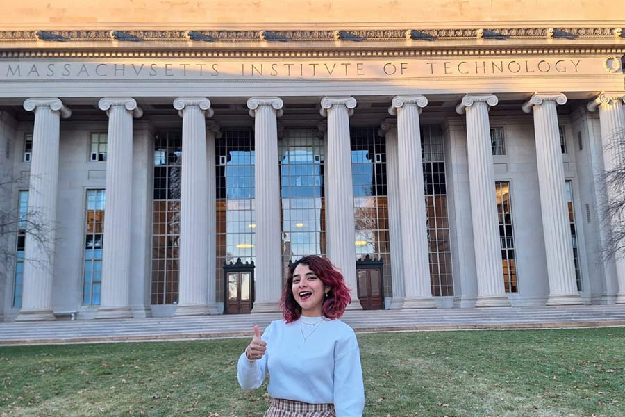 Yareli durante una estancia de investigación, en Estados Unidos.