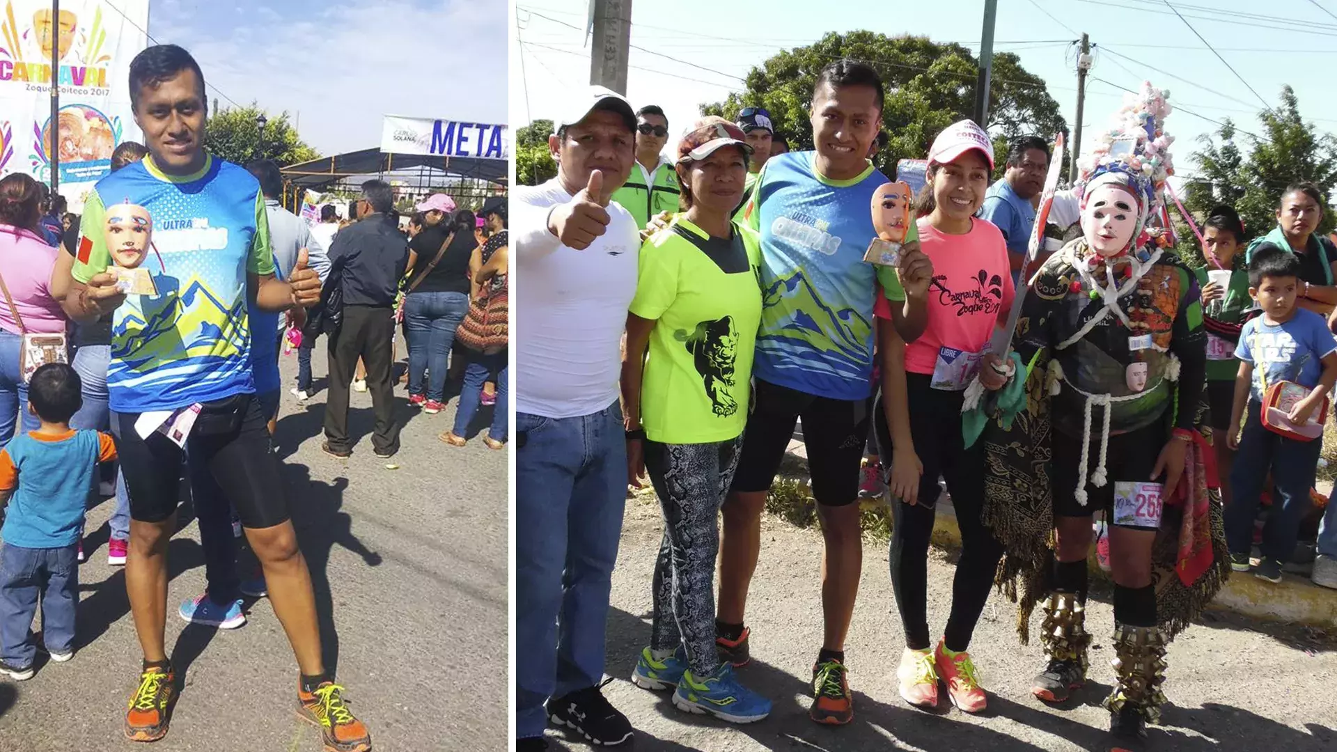 Bernabé, en la carrera del Carnaval Zoque Coiteco 2017