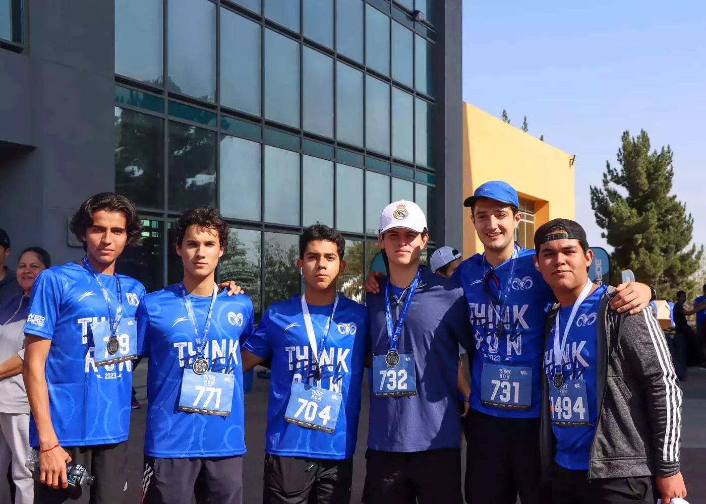 Amigos al terminar de correr