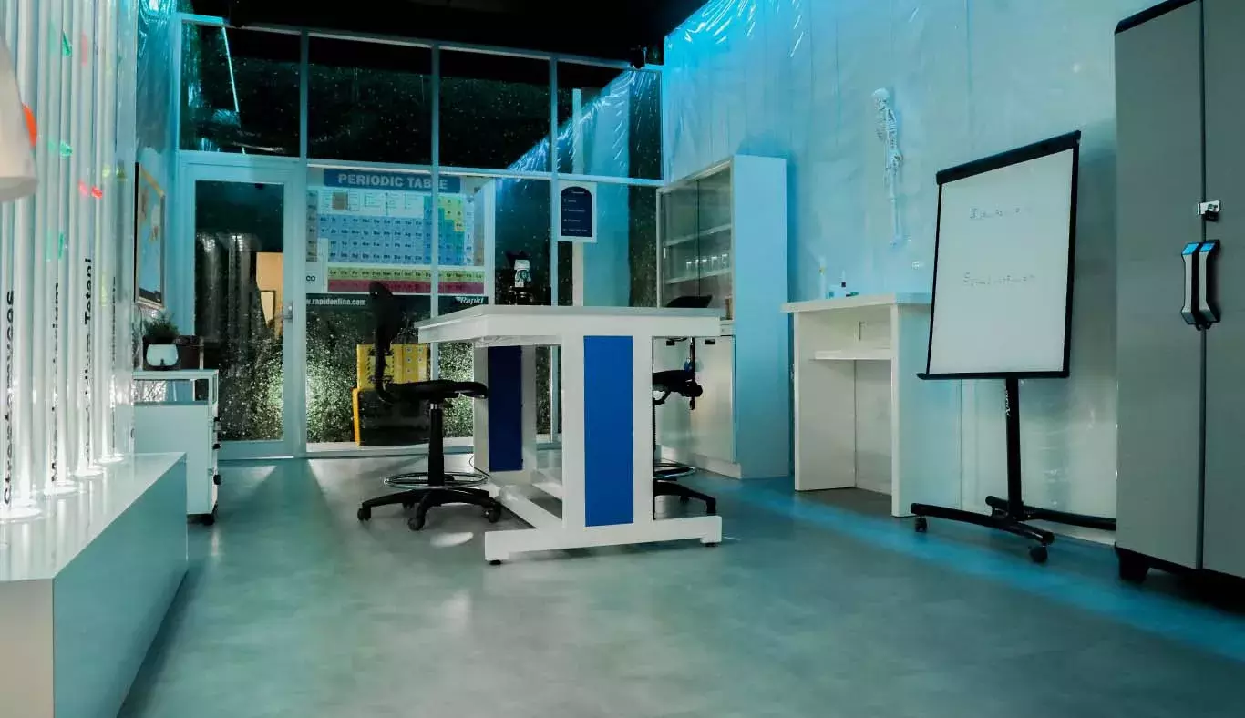 Sala de escape de laboratotio.